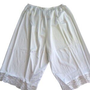Vintage Pollinaise White Nylon Lace Trim Womens Bloomers 2X Made in USA NEW